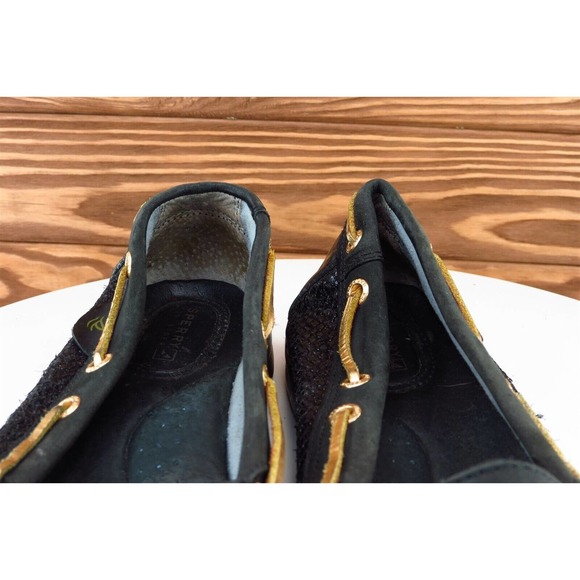 Sperry Top-Sider Size 6.5‎ M Black Boat Shoe Shoes Leather Women 9104548 - Picture 3 of 8